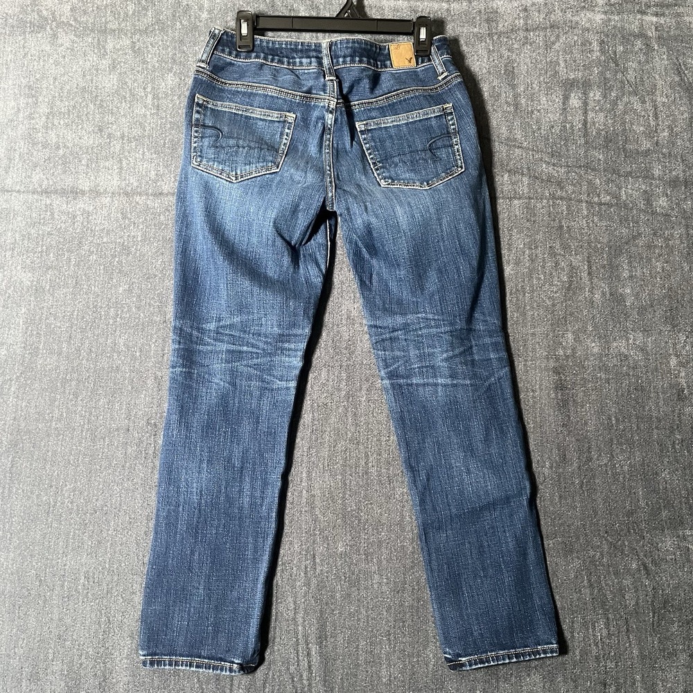 American Eagle Slouchy Jeans Womens Size 2 Medium Wash Blue Denim Stretch - Picture 2 of 10